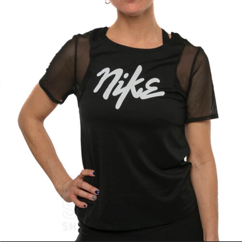 Nike Mesh Sleeve Workout Short Sleeve Active Running Top